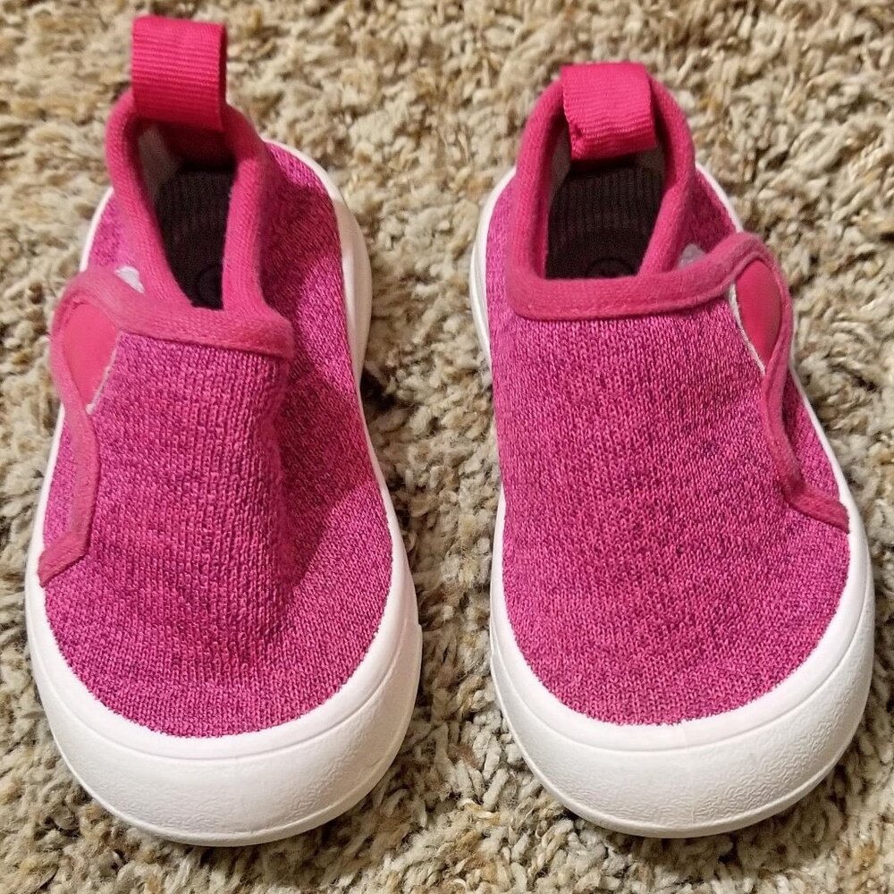Girls Baby Toddler Easy-On Hot Pink Sneakers Size 4